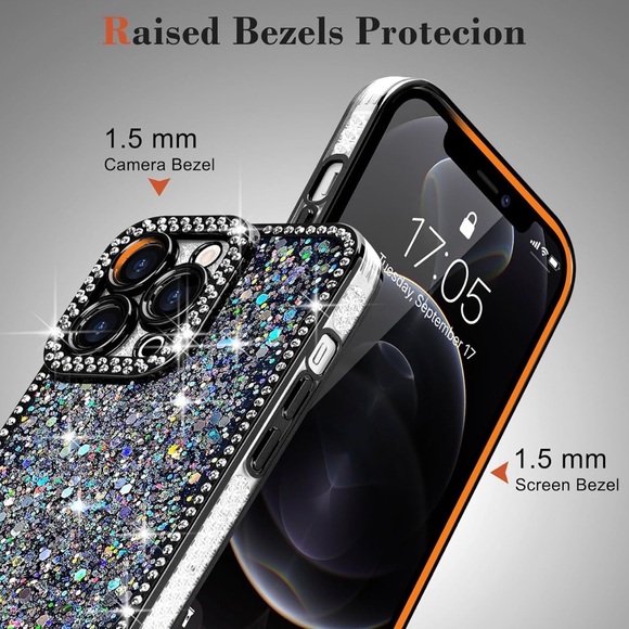 Glitter Silver Phone Case for iPhone 12 Pro Max - Picture 4 of 9